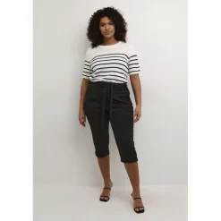 Kaffe Curve KCjenna Belt Capri Pants - 10582427 Black Deep fra Kaffe Curve