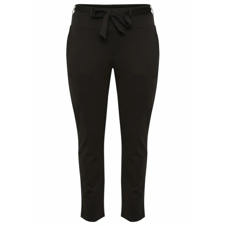 Kaffe Curve KCjenna Belt Pant - Sort buks med bælte 10582254 Black Deep fra Kaffe Curve