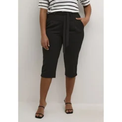 Kaffe Curve KCjenna Belt Capri Pants - 10582427 Black Deep fra Kaffe Curve