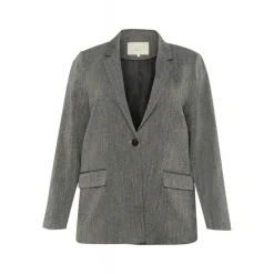 Kaffe Curve KCjosia Blazer - Grå habitjakke 10582577 Grey Melange fra Kaffe Curve