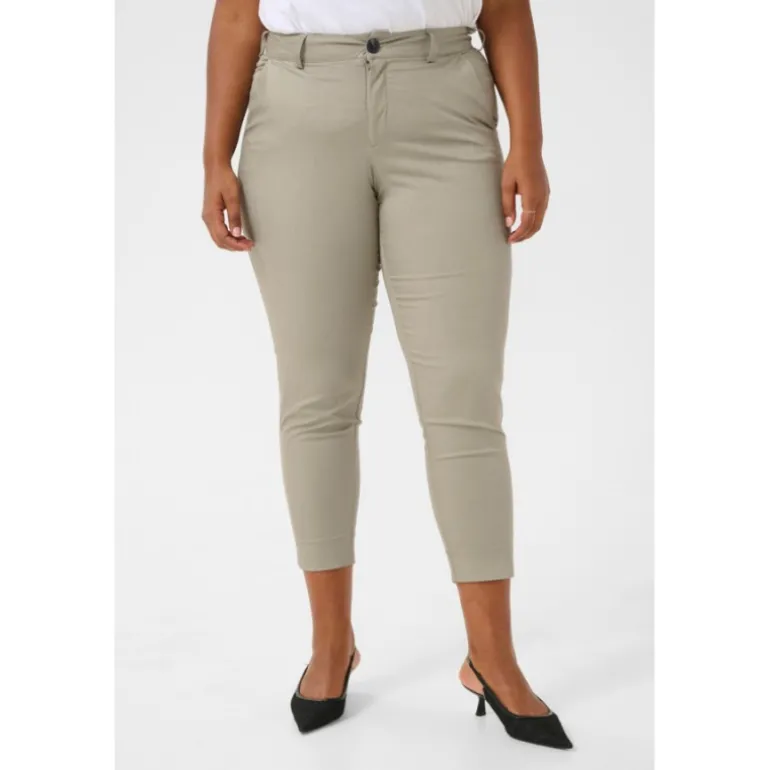 Kaffe Curve KCleana 7/8 Chino Pants - Grå bukser 10581546 Elephant Skin fra Kaffe Curve