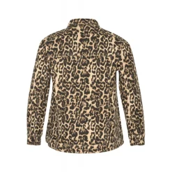 Kaffe Curve KCleonoma Denim Jacket - Cowboy jakke med leopard print 10583077 Naturel Leopard Print fra Kaffe Curve