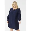 Kaffe Curve KClinna Dress - Marineblå kjole 10582871 Midnight Marine fra Kaffe Curve