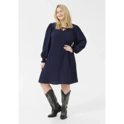 Kaffe Curve KClinna Dress - Marineblå kjole 10582871 Midnight Marine fra Kaffe Curve