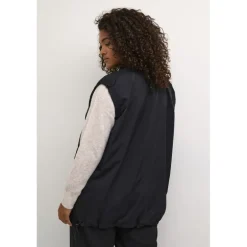 Kaffe Curve KCmila Waistcoat - Sort vest 10582193 Black Deep fra Kaffe Curve