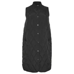 Kaffe Curve KCnorena Quiltet Waistcoat - Sort quiltet vest 10582918 Black Deep fra Kaffe Curve