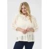 Kaffe Curve KCrandi Blouse - Hvid blonde bluse 10583093 Chalk fra Kaffe Curve