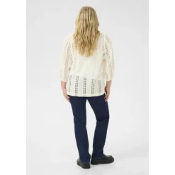 Kaffe Curve KCrandi Blouse - Hvid blonde bluse 10583093 Chalk fra Kaffe Curve