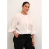 Kaffe Curve KCrory Shirt - Hvid bomulds skjorte 10582891 Chalk fra Kaffe Curve