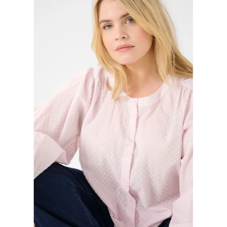 Kaffe Curve KCrory Shirt - Lyserød bomulds skjorte 10582891 Lilac Snow fra Kaffe Curve