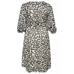 Kaffe Curve KCsaphia Dress - Sort/hvid leopard printet kjole 10582872 Black/White Leopard fra Kaffe Curve
