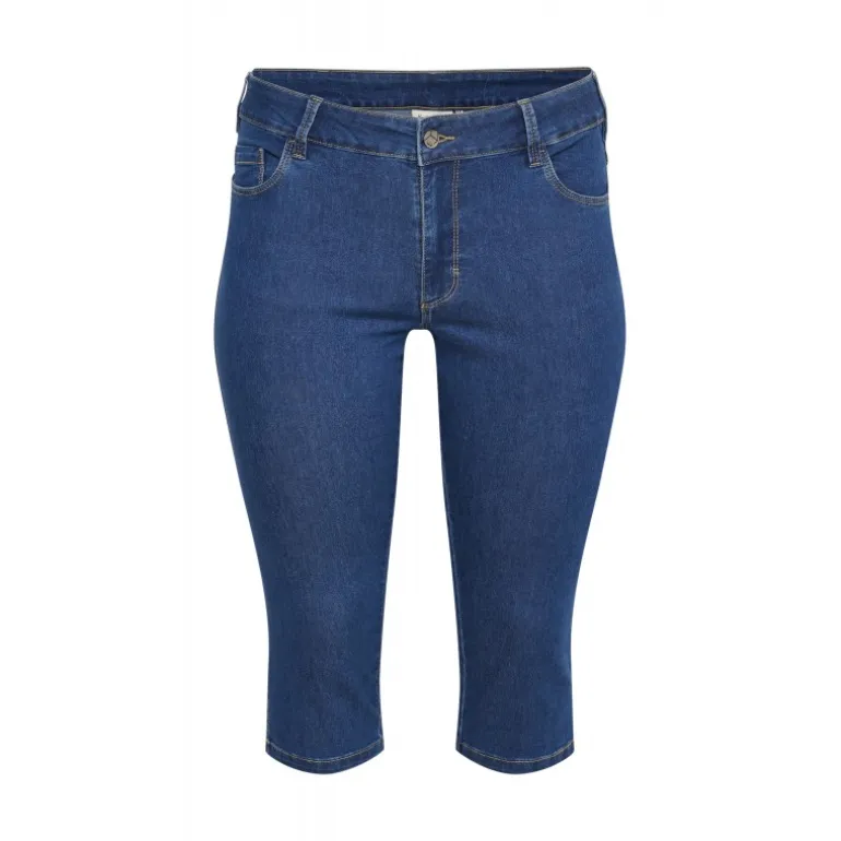 Kaffe Curve KCvicka Mie Capri Jeans - Medium blå capri jeans 10580889 Medium Blue Wash fra Kaffe Curve