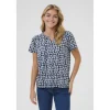 Kaffe Kabella Jersey Blouse - Sort/blå printet t-shirt 10508467 Black/Blue Graphic Dot fra Kaffe