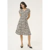Kaffe KAbella Jersey Dress - Sort printet grafisk kjole 10508466 Black_Sand Graphic Dot fra Kaffe