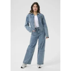 Kaffe KAdorina Denim Shirt - Denim jakke med nitter 10509685 Washed Blue Denim fra Kaffe