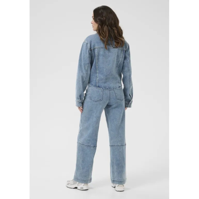 Kaffe KAdorina Denim Shirt - Denim jakke med nitter 10509685 Washed Blue Denim fra Kaffe