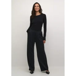 Kaffe KAellie Pants - Sort buks med glimmer 10509265 Black Glitter Jersey fra Kaffe