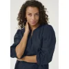 Kaffe KAjollia Blouse - Marineblå bluse med hjerter 10508453 Midnight Marine fra Kaffe
