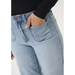 Kaffe KAkarla HW Wide Jeans - Jeans 10507619 Light Blue Washed fra Kaffe