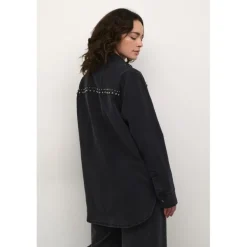 Kaffe KAlouisa Denim Shirt - Grå skjorte med nitter 10509319 fra Kaffe