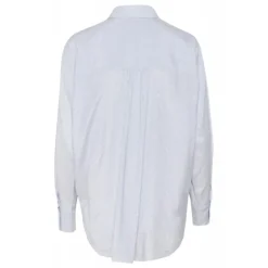 Kaffe KAmilena Shirt - Lyseblå stribet skjorte med sten 10509799 Blue/White Stripe fra Kaffe