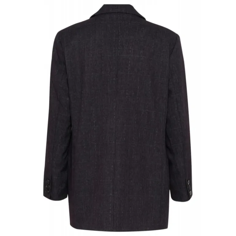 Kaffe KApernilla Blazer - Grå ternet blazerjakke 10509414 Dark Grey Check fra Kaffe