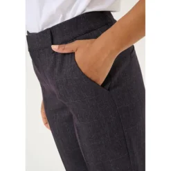 Kaffe KApernilla Cropped Pants - Grå ternet buks i 7/8 længde 10509507 Dark Grey Check fra Kaffe