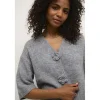 Kaffe KArosie Cardigan - Grå cardigan 10509480 Grey Melange fra Kaffe