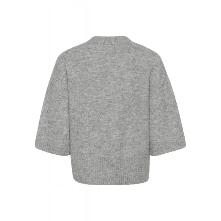 Kaffe KArosie Cardigan - Grå cardigan 10509480 Grey Melange fra Kaffe