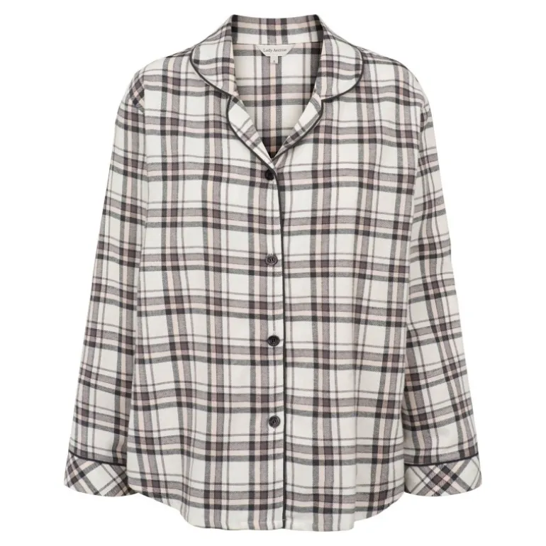 Lady Avenue Cotten Flannel Pyjamas - Brun ternet pyjamas 83-2087 Deer/Rose Checks fra Lady Avenue