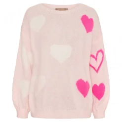 MARTA MdcAmarante Knit - Rosa strik med pink hjerter 64023 Rosa fra Marta du Château