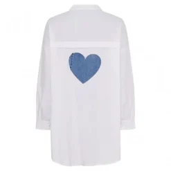Marta MdcCecilia Shirt - Hvid skjorte med blå hjerter 259288 White fra Marta du Château