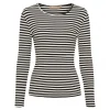 Marta MdcJosiane LS Tee - Sort stribet t-shirt 49066 Black/Greggio fra Marta du Château