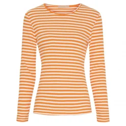 Marta MdcJosiane LS Tee - Orange stribet t-shirt 49066 Arancio/Greggio fra Marta du Château