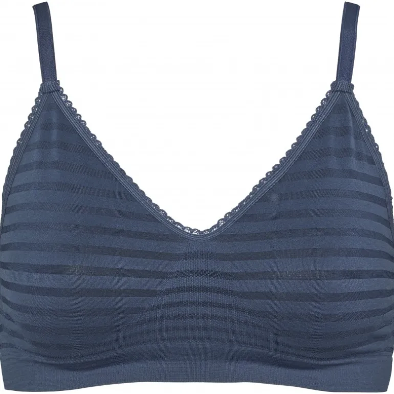 Missya Lucia Bra Top Stripe - Blå seamless top 13073 Navy fra Missya