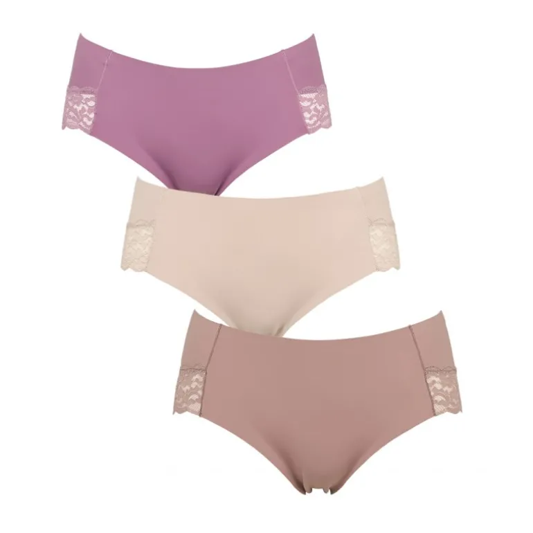 Missya Seamless tai w lace 3-pack - 3 pak seamless tai med blonde 13518 Dusty Rose fra Missya