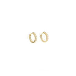 PICO Siri Crystal Hoop - Guld hoop med hvide sten M01017 fra Pico