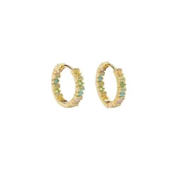 PICO Siri Crystal Hoop - Guld hoop med multi pastel sten M01017 fra Pico