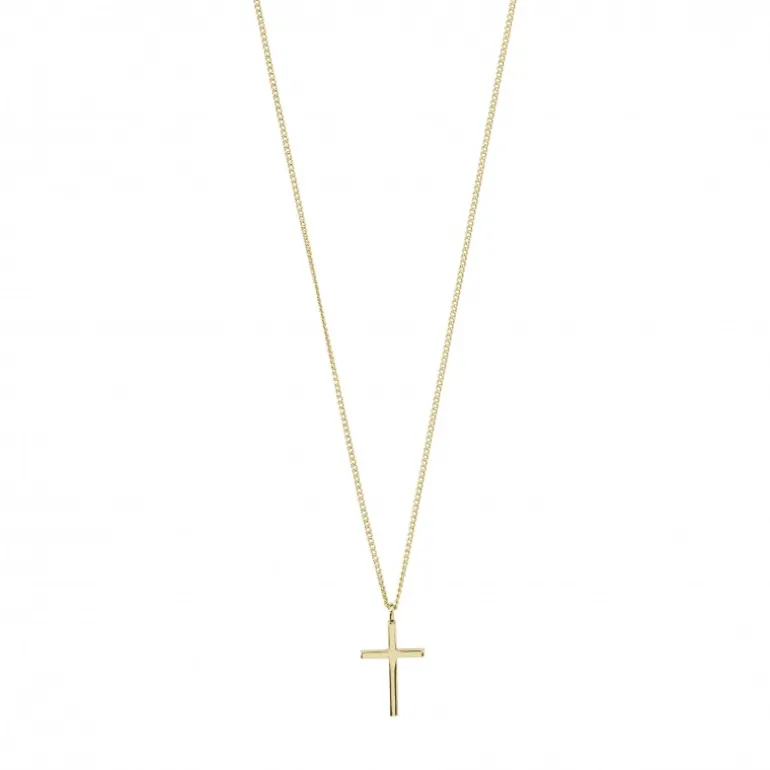 Pilgrim DAISY recycled kors halskæde 692332001 Guldbelagt fra Pilgrim