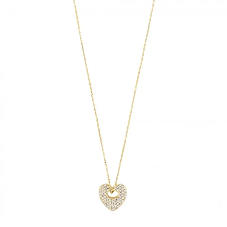 Pilgrim DUNE heart halskæde guld belagt - Guld halskæde med hjerte 102512001 Guld belagt fra Pilgrim