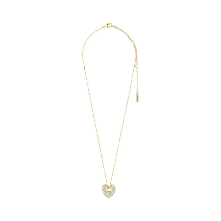 Pilgrim DUNE heart halskæde guld belagt - Guld halskæde med hjerte 102512001 Guld belagt fra Pilgrim