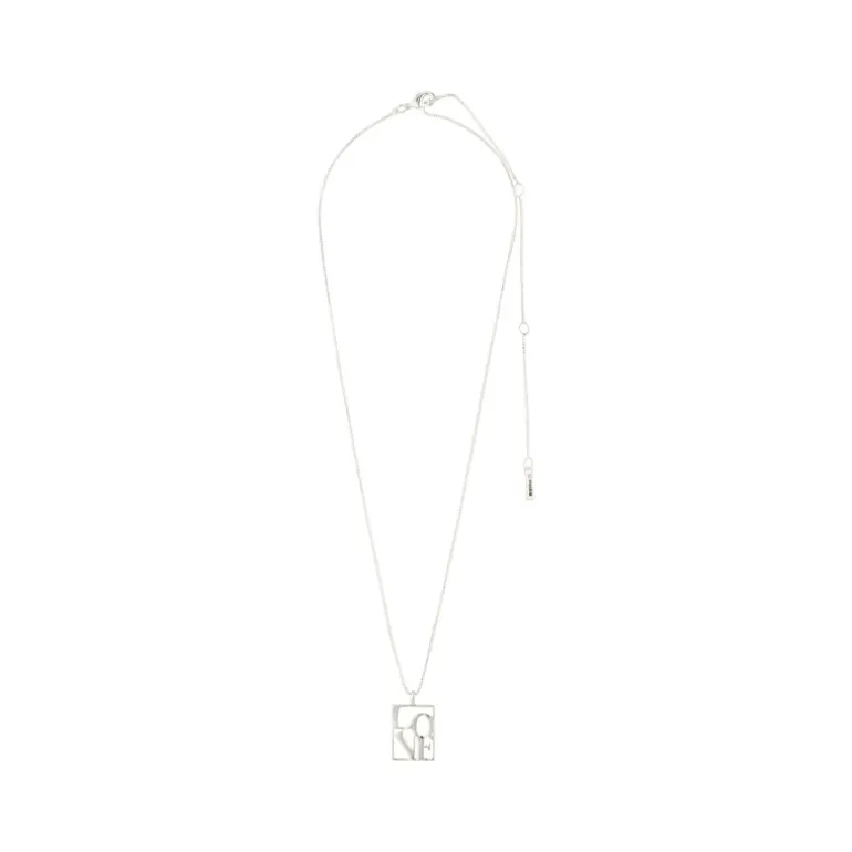 Pilgrim LOVE TAG recycled LOVE halskæde 542416041 Sølvbelagt fra Pilgrim