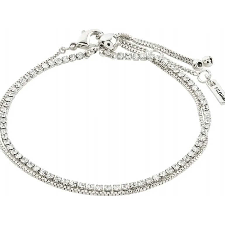 Pilgrim MILLE armbånd med krystaller 2-i-1 632236002 Sølvbelagt fra Pilgrim