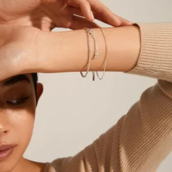 Pilgrim MILLE armbånd med krystaller 2-i-1 632236002 Sølvbelagt fra Pilgrim