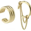 Pilgrim PEACE asymmetriske cuffs - Øreringe 142232013 Guldbelagt fra Pilgrim
