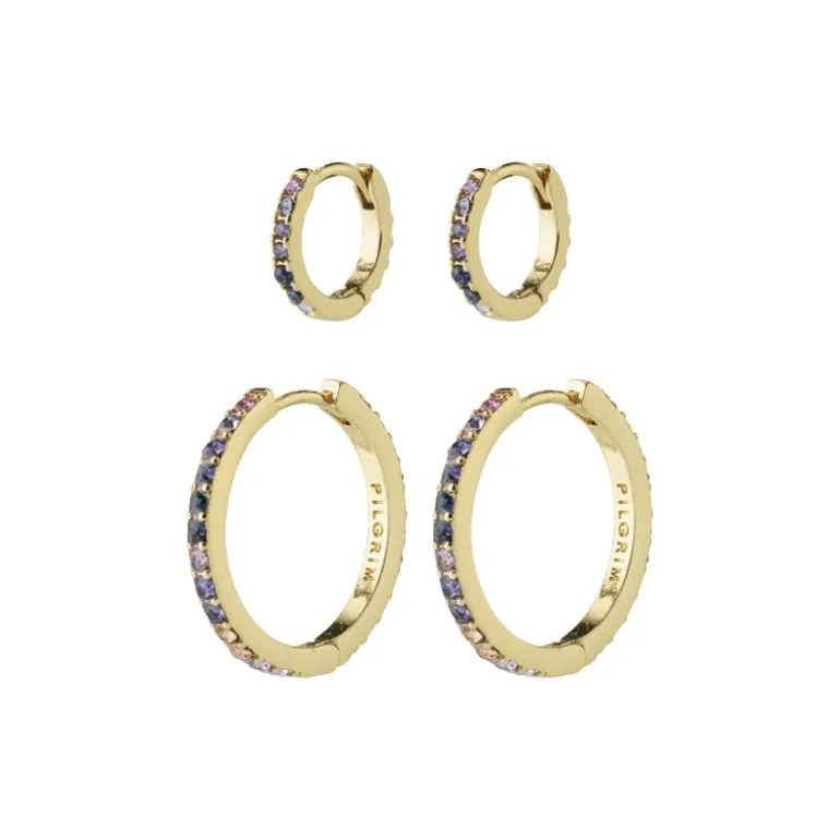 Pilgrim REIGN recycled hoops, 2-i-et sæt 662412803 Guldbelagt fra Pilgrim