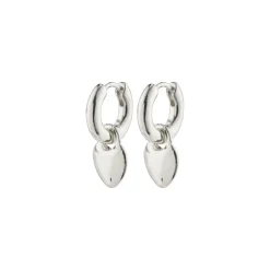 Pilgrim SOPHIE recycled hjerte hoops 642416003 Sølvbelagt fra Pilgrim