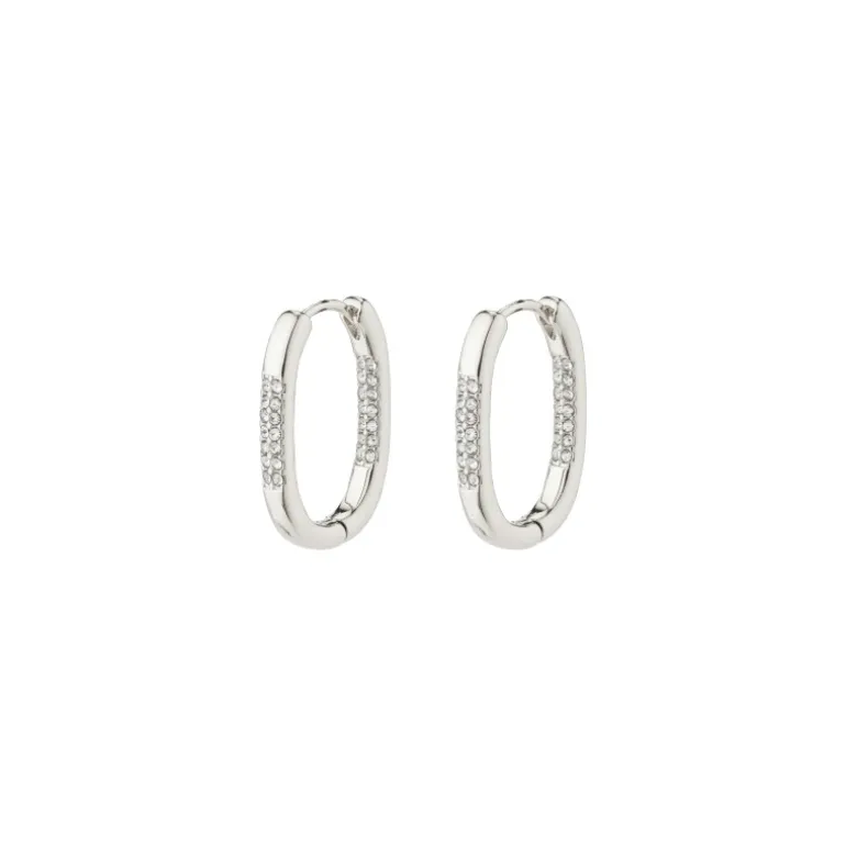 Pilgrim STAR recycled hoops 112416013 Sølvbelagt fra Pilgrim