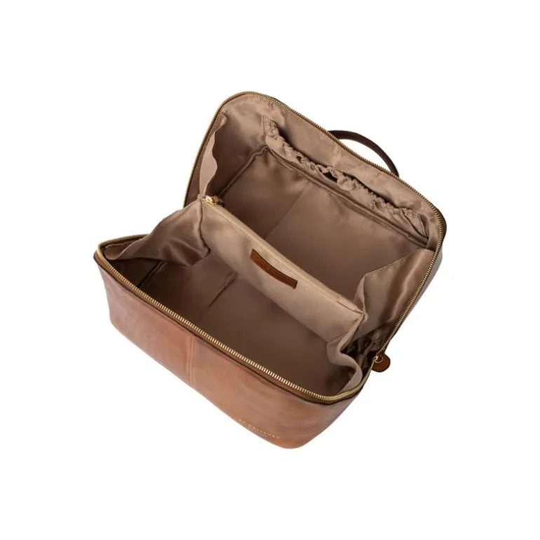RE:DESIGNED Halima Big - Brun skind toilet taske 6374 Walnut fra RE:DESIGNED