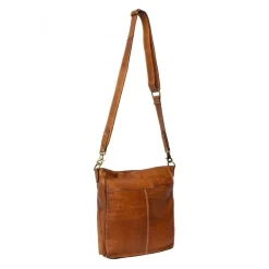 RE:DESIGNED Heda BIG - Cognac farvet crossover taske 6347 Burned Tan fra RE:DESIGNED